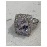 Vintage Sterling Cocktail Bling Ring