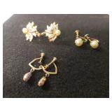 (3) Pair Vintage Ladies Earrings
