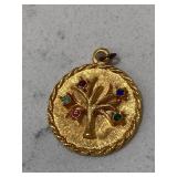 Vintage Rhinestone Pendant Rainbow Tree