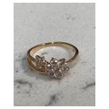 Rose Gold Ornate Ring w/ Diamond like Stones