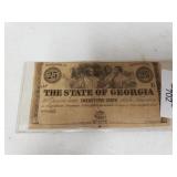 The State Of Georgia Twenty Five Cent Note