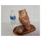Perching Owl Wooden Figure