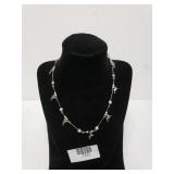 Silver Tone Dolphin And Pearl Womens Necklace.