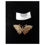 Marked Napier Gold Tone Butterfly Brooch