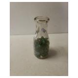 Vintage Dairy Bottle With Marbles