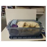 Storage Tote With Contents To Include Blanket And