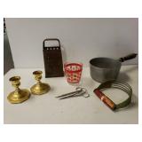 Vintage Pot. Grader, Candlestick Holders Glass