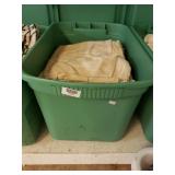 Storage Tote With Contents To Include Towels And