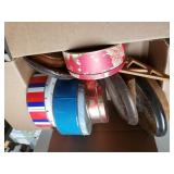Assorted Canisters, Wood Display Stands