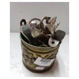 Vintage Can Openers In Brass Like Container