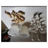 Milk White Scalloped Bowls, Oriental Figures,