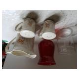Bear Pitcher, Salt/pepper Shakers, Red Pedestal
