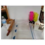 Serving Tray, Plastic Drink Cups, Chopper,
