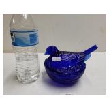 Cobalt Blue Nesting Bird Candy Dish