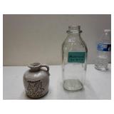 Onion River Pottery And Harbison Milk Bottle