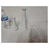 Milk Glass Vases And Pear Dish