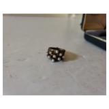 Antique Ring. Silver Tone And Pearl. No Markings