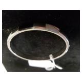 Sterling Silver Bangle Bracelet W/ Mother Of