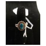 Sterling Silver W/turquoise Necklace Sz 6.50