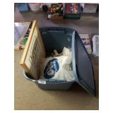 Tote With Assorted Cross-stitch Items