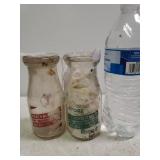 (2) Half Pint Peach Blossom Milk Bottles - Talbot