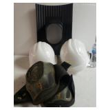 (2) Hard Hats, Knee Pads, & Roofing Piece