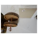 Wood 2 Tier Tray & Square Corian Sample