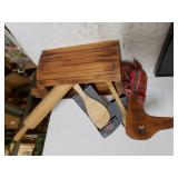 Wooden Duck Holder & Wooden Spoons, Roller