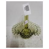 Fenton Green Bubble Small Glass Basket