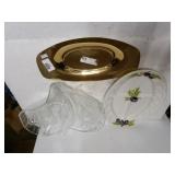 Assorted Divided Platters, Gold Tray