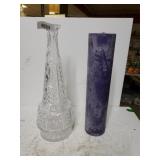 Large Candle & Large Glass Bottle