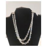 Vintage Ladies Clear Faceted Double Strand Beaded