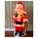 3 Foot Santa & Reindeer Blow Mold