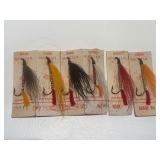 6 Vintage Never Used Buck Tail Fly Lures