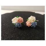 Vintage Ladies Floral Bouquet Earrings
