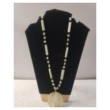 Ladies Large Stone Medallion Necklace