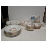 Vintage Federal Milk Opalescent Meadow Gold Rim
