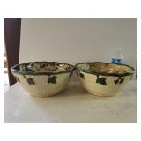 (2) Roseville Basketweave Ivy Bowls (Used As