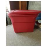 (2) 18 Gallon Red Sterilite Storage Totes W/lids