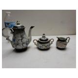 Vintage Teapot Sugar Bowl And Creamer Dispenser