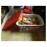 Storage Tote Full Of Toddler Toys