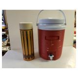 Rubbermaid Drink Cooler And Thermos. Thermos