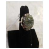 Taxco Sterling Silver Ring With Stone Sz 5.25