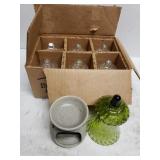 Clear Glass Votive Cups, Green Votive, Candle