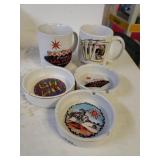 Las Vegas Mugs, Plate & Assorted Ashtrays