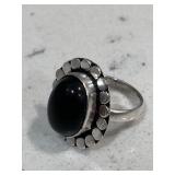 Sterling Black Onyx Gemstone Ring