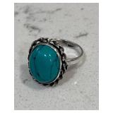 Sterling Southwestern Turquoise Gemstone Ring