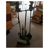 Wrought Iron Fowl Fireplace Tools