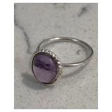 Sterling Natural Amethyst Gemstone Ring