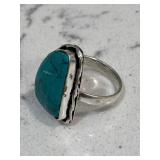Sterling Southwestern Turquoise Gemstone Ring